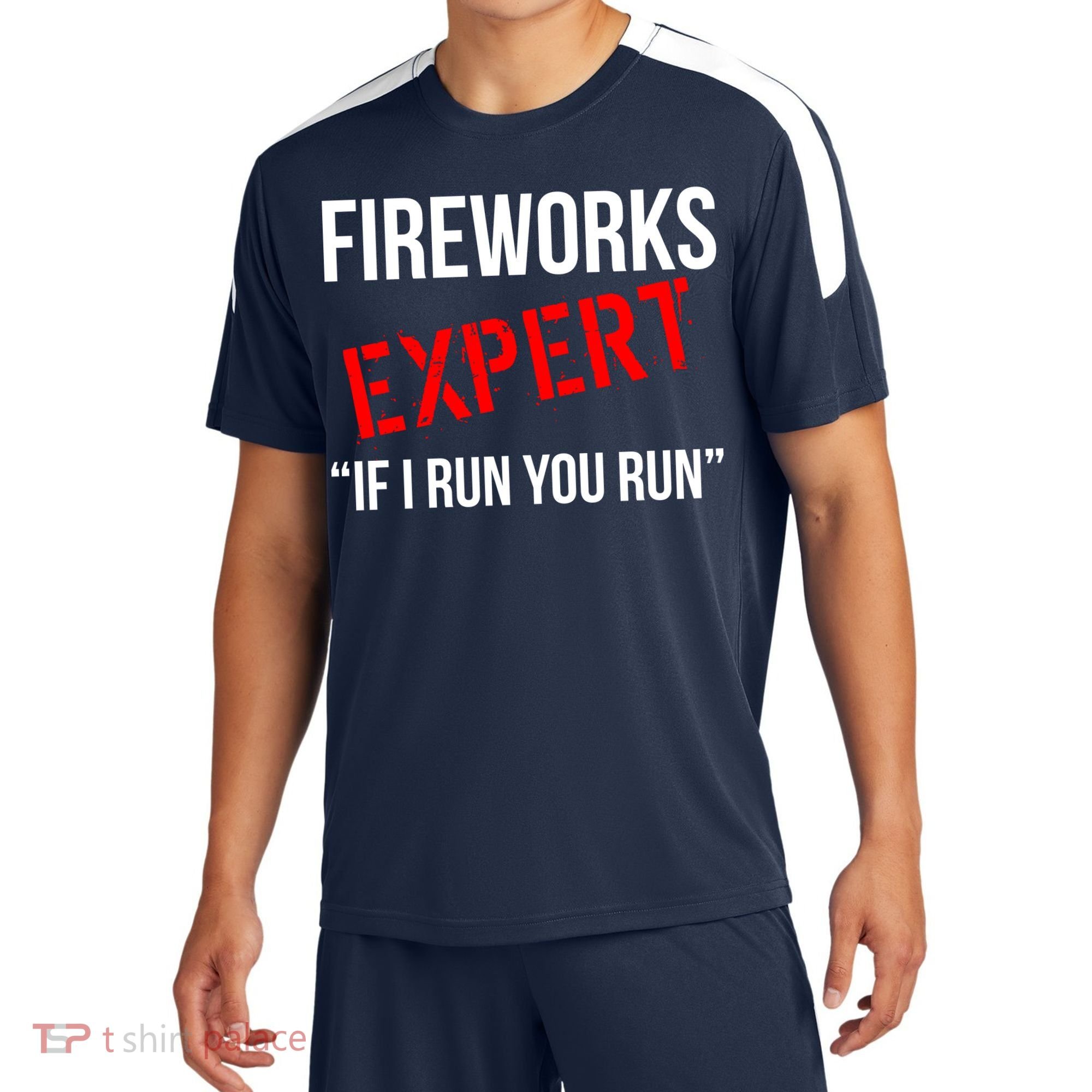 Fireworks Expert If I Run You Run Funny 4th of July Sport-Tek Competitor United Soccer Jersey
