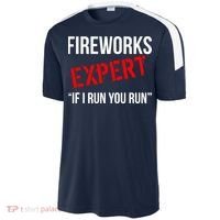 Fireworks Expert If I Run You Run Funny 4th of July Sport-Tek Competitor United Soccer Jersey thumb 2