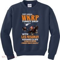 First Annual Turkey Drop Turkey Kids Sweatshirt thumb 0