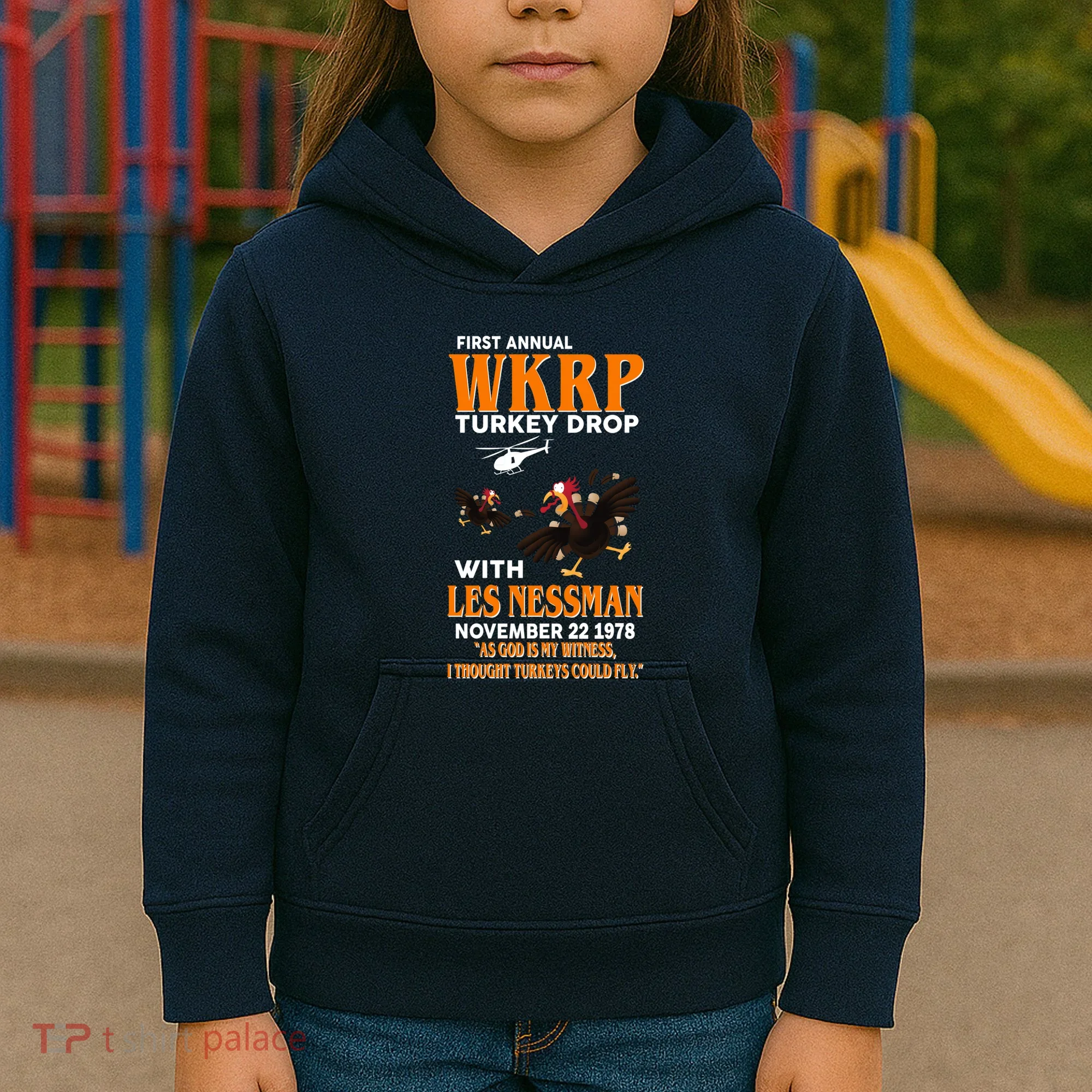 First Annual Turkey Drop Turkey Kids Hoodie