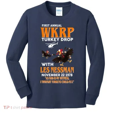 First Annual Turkey Drop Turkey Kids Long Sleeve Shirt
