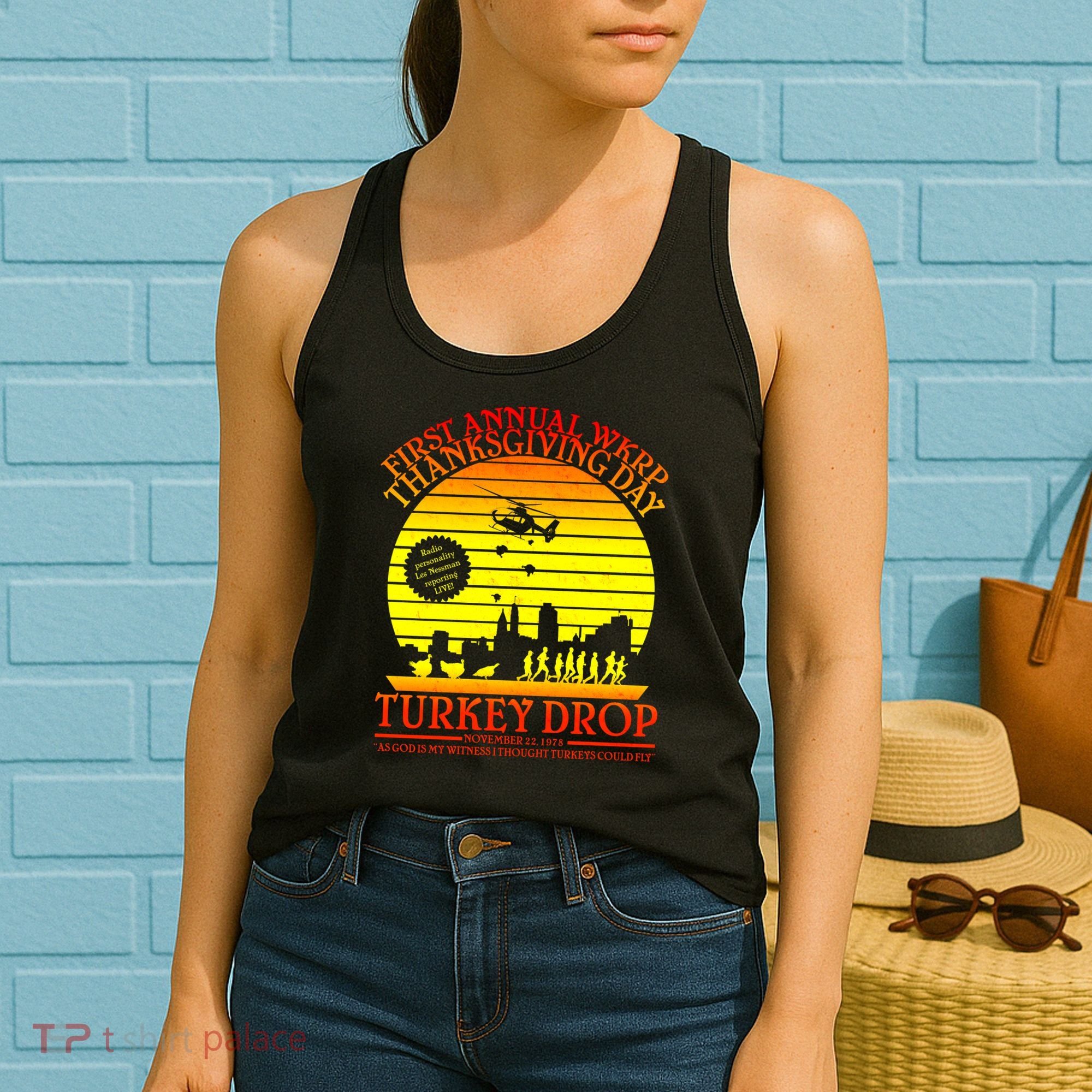 First Annual WKRP Thanksgiving Day Turkey Drop Retro Women's Tank Top
