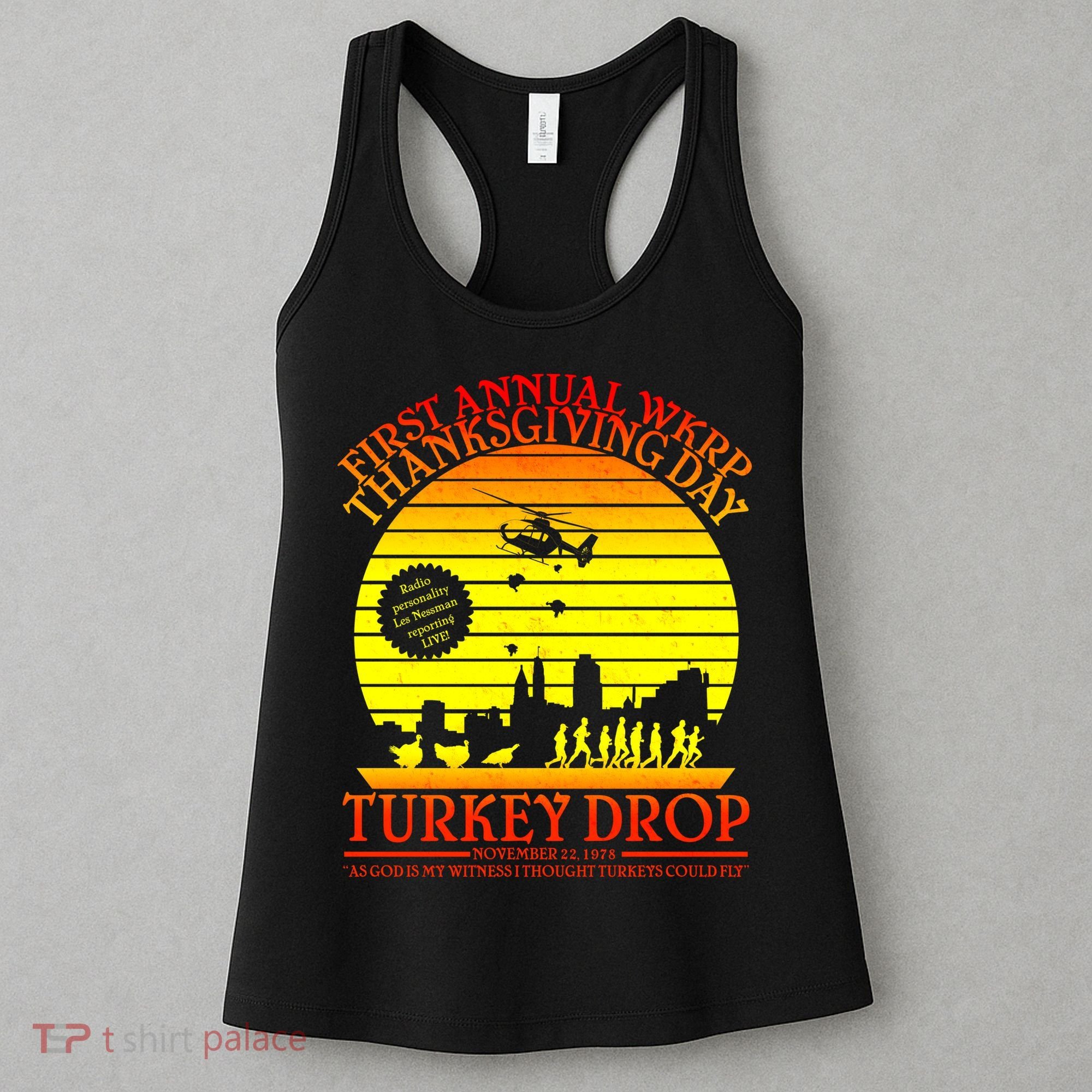 First Annual WKRP Thanksgiving Day Turkey Drop Retro Women's Tank Top