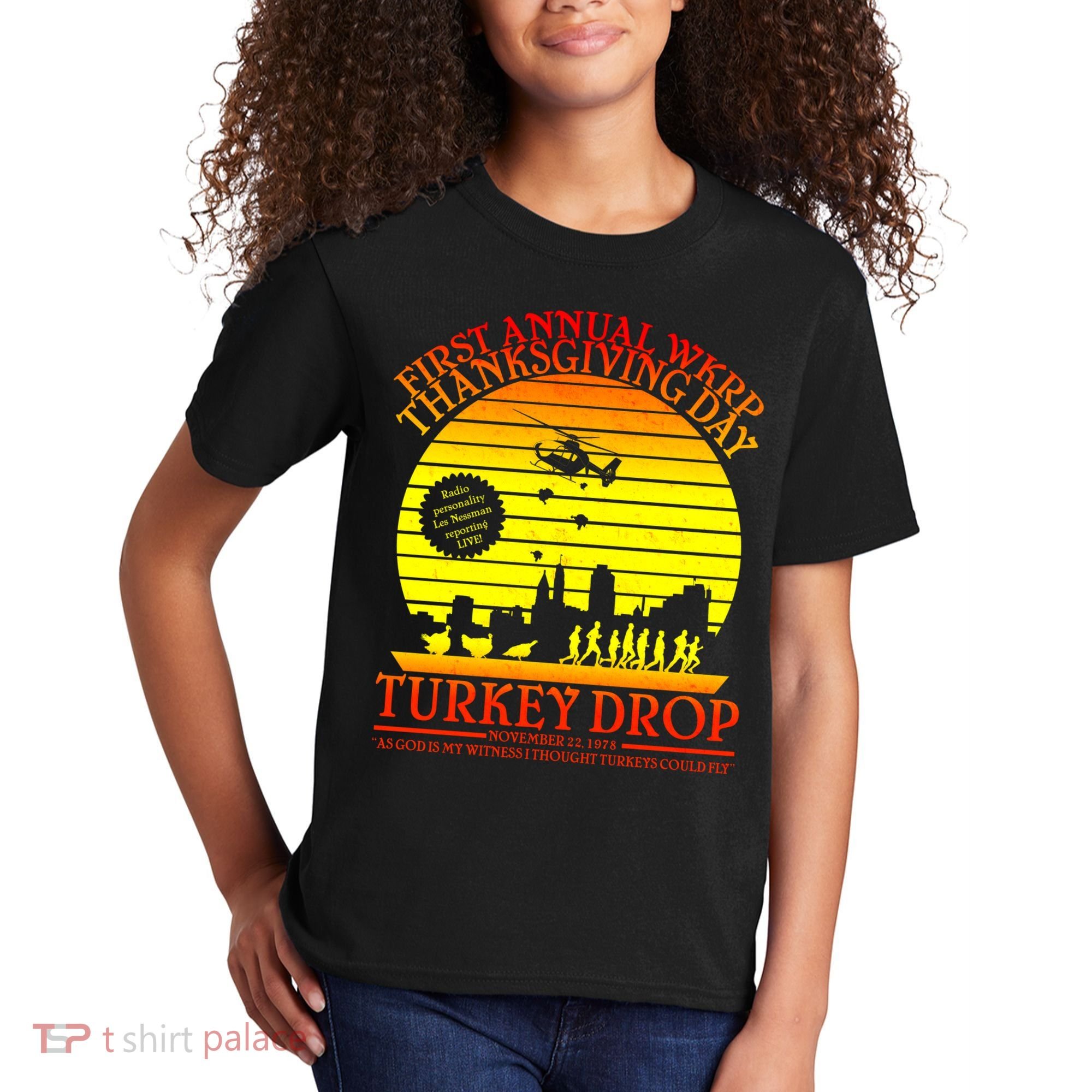 First Annual WKRP Thanksgiving Day Turkey Drop Retro Kids T-Shirt