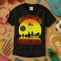 First Annual WKRP Thanksgiving Day Turkey Drop Retro Kids T-Shirt thumb 3
