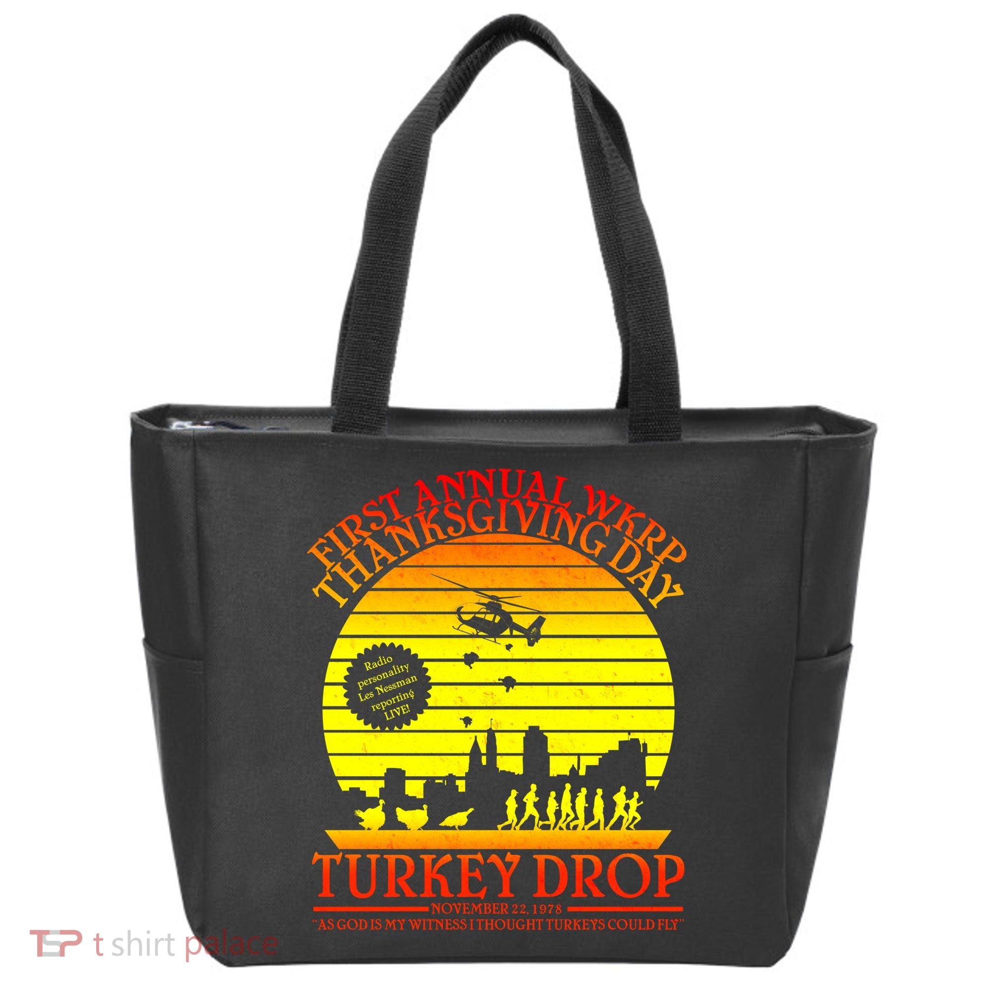 First Annual WKRP Thanksgiving Day Turkey Drop Retro Tote Bag