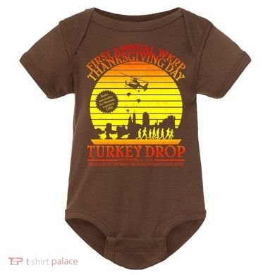 First Annual WKRP Thanksgiving Day Turkey Drop Retro Baby Bodysuit