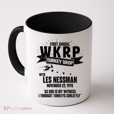 First Annual WKRP Turkey Drop With Les Nessman Coffee Mug