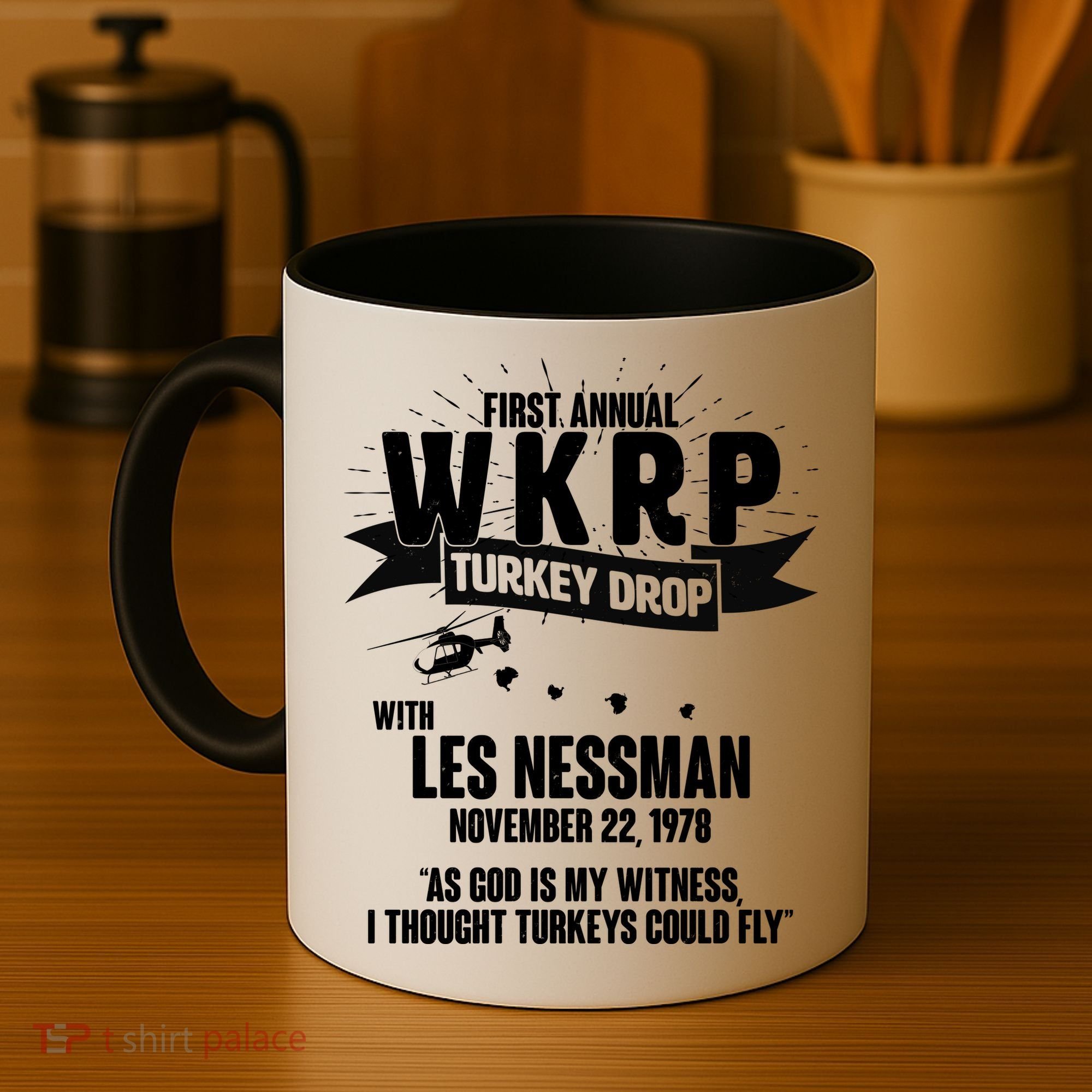 First Annual WKRP Turkey Drop With Les Nessman Coffee Mug
