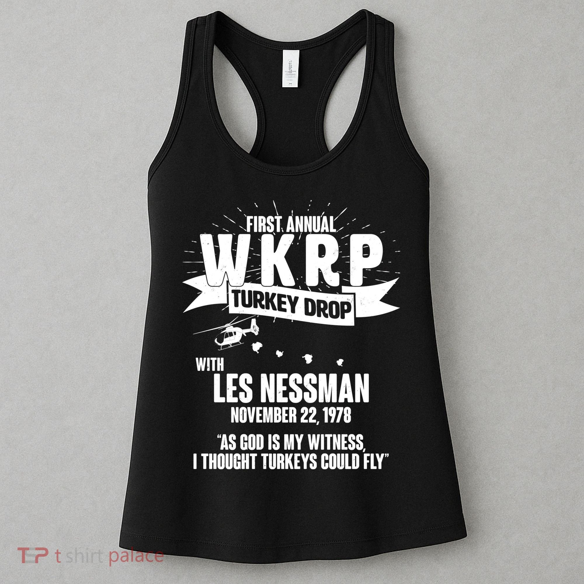 First Annual WKRP Turkey Drop With Les Nessman Women's Tank Top