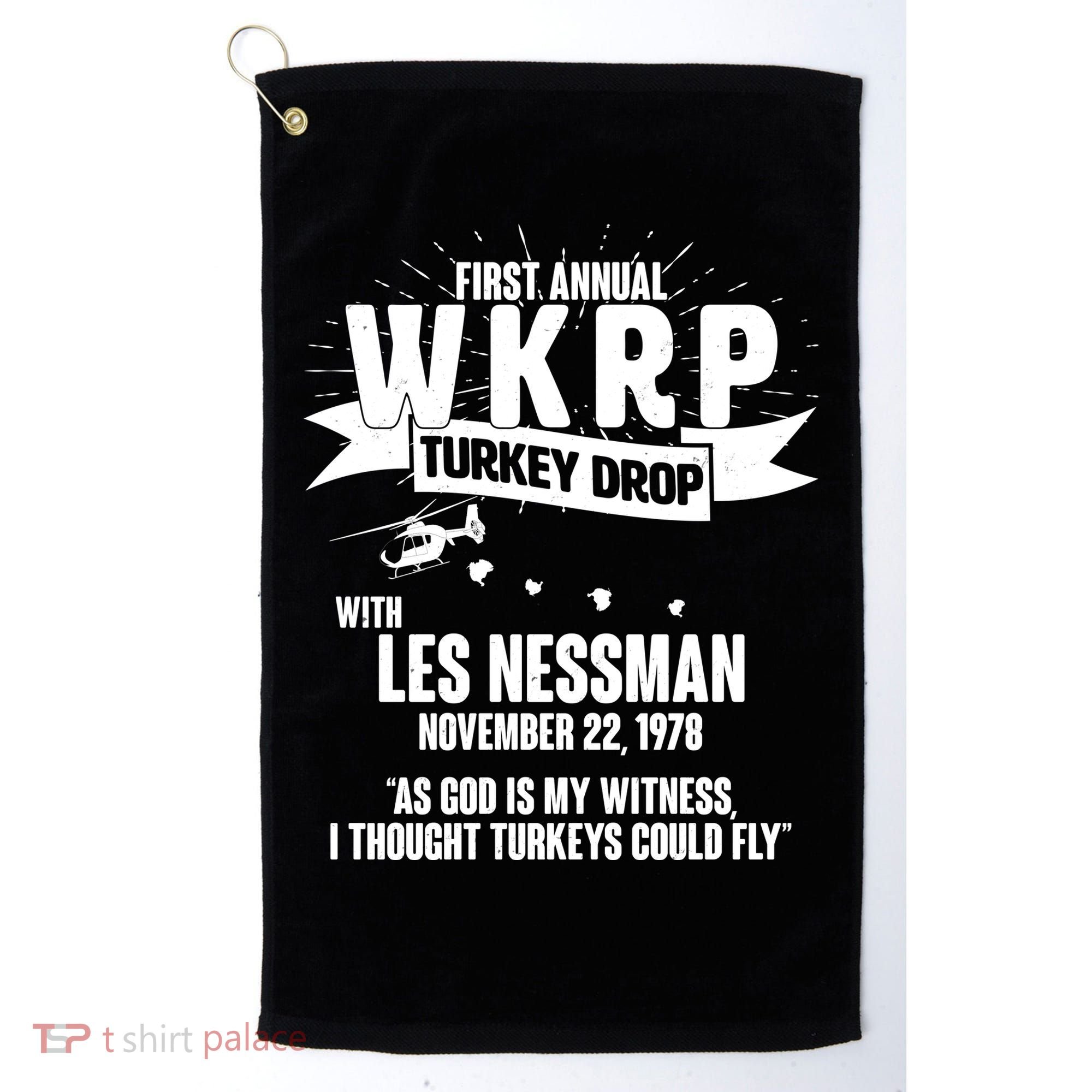 First Annual WKRP Turkey Drop With Les Nessman Golf Towel