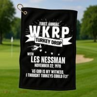 First Annual WKRP Turkey Drop With Les Nessman Golf Towel thumb 1