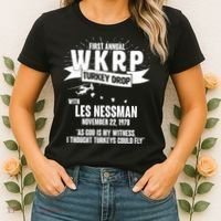 First Annual WKRP Turkey Drop With Les Nessman Women's T-Shirt thumb 2