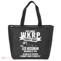 First Annual WKRP Turkey Drop With Les Nessman Tote Bag thumb 0