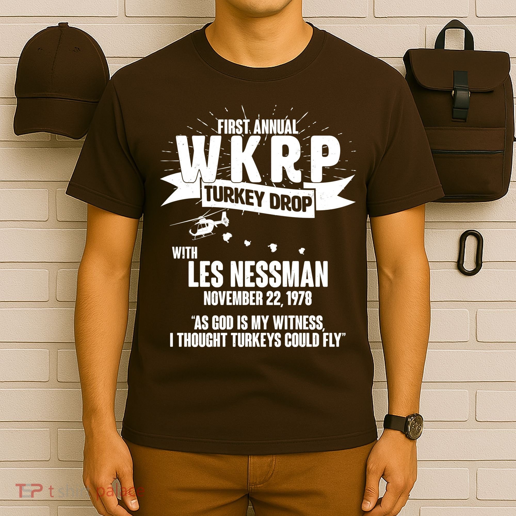 First Annual WKRP Turkey Drop With Les Nessman T-Shirt