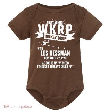 First Annual WKRP Turkey Drop With Les Nessman Baby Bodysuit