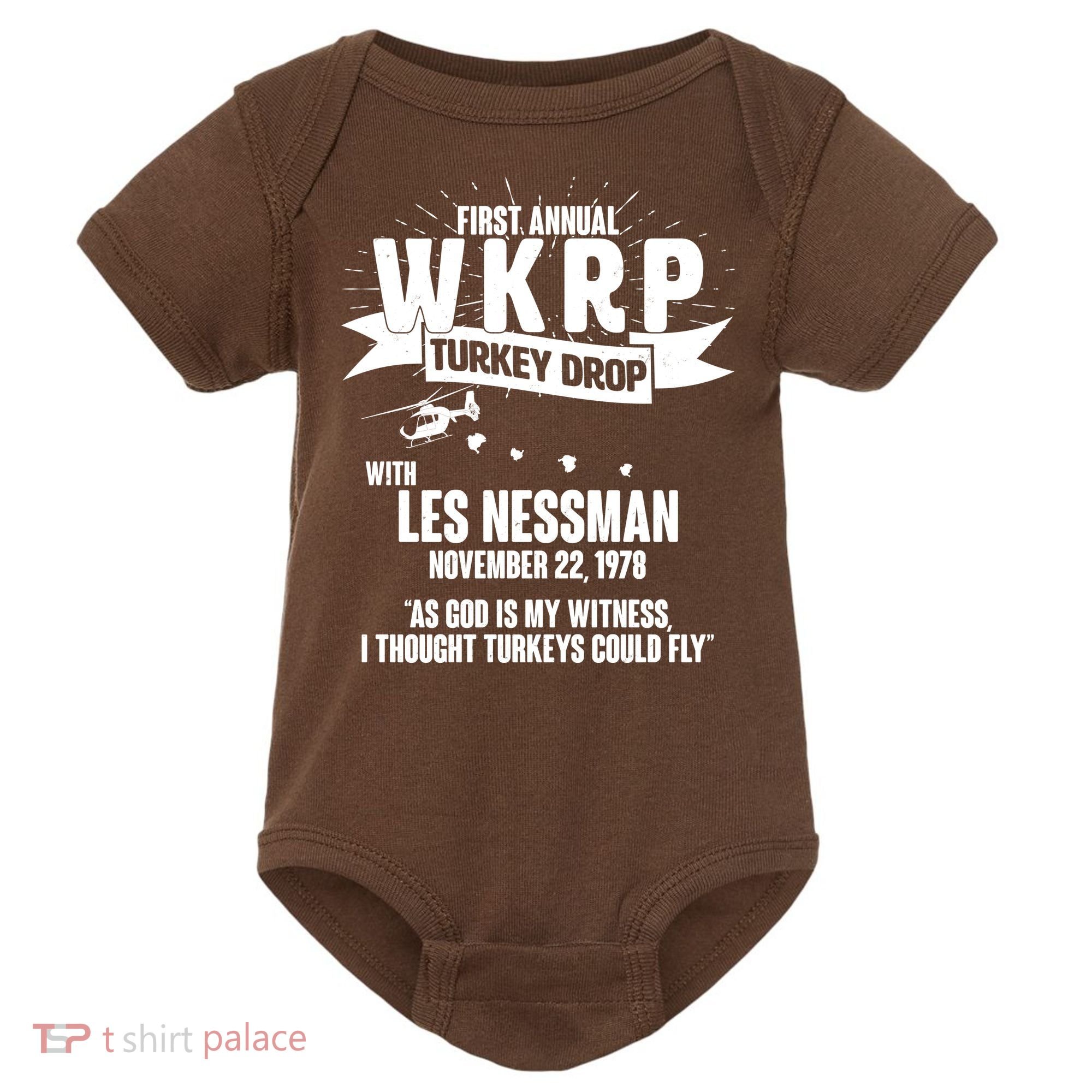 First Annual WKRP Turkey Drop With Les Nessman Baby Bodysuit