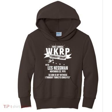 First Annual WKRP Turkey Drop With Les Nessman Kids Hoodie