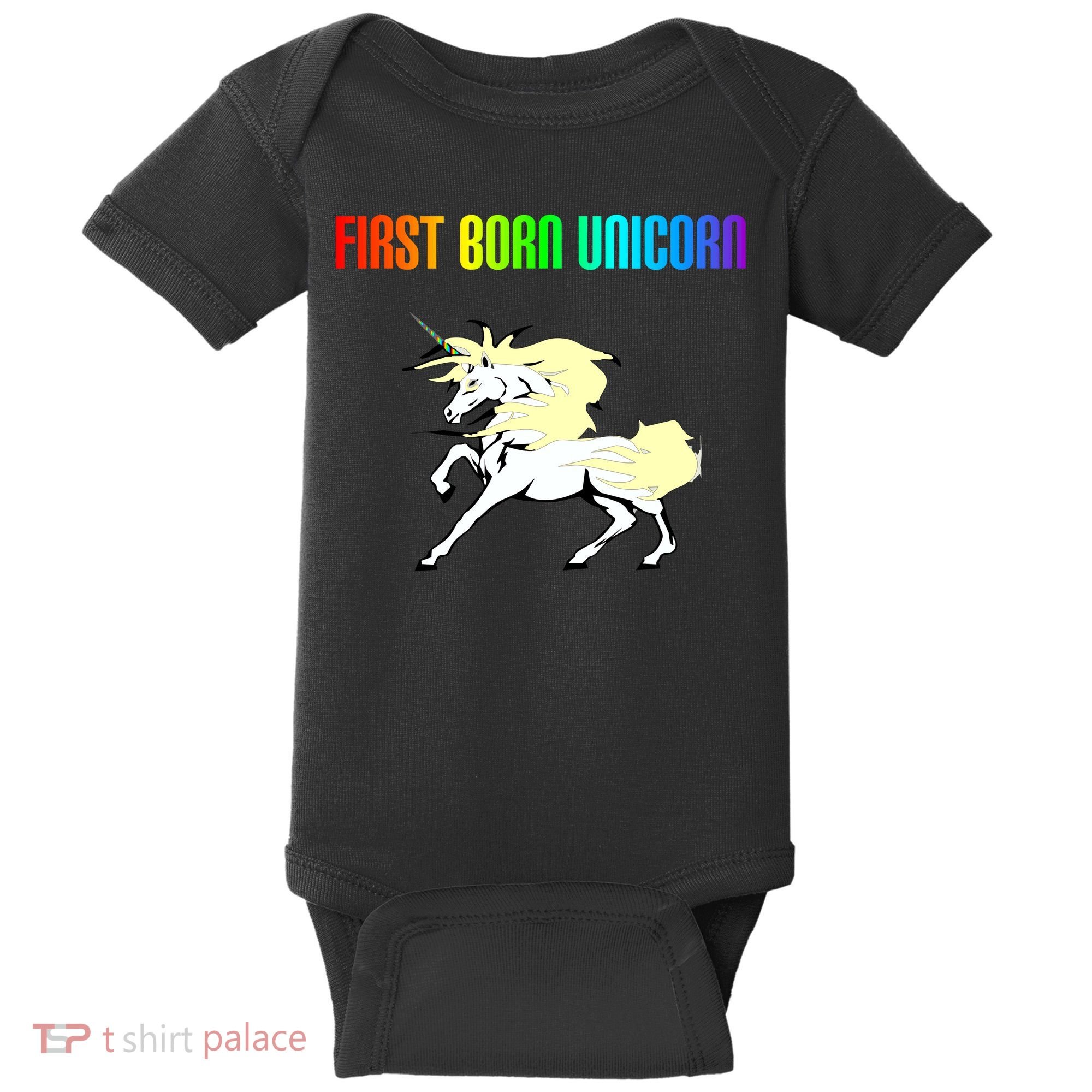 First Born Unicorn Baby Bodysuit