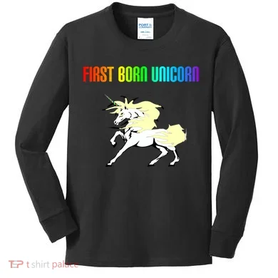 First Born Unicorn Kids Long Sleeve Shirt