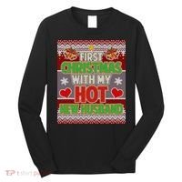 First Christmas With Hot Husband Ugly Sweater Long Sleeve Shirt thumb 0