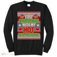 First Christmas With Hot Husband Ugly Sweater Sweatshirt thumb 0
