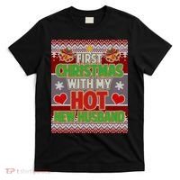 First Christmas With Hot Husband Ugly Sweater T-Shirt thumb 0