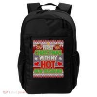 First Christmas With Hot Husband Ugly Sweater Backpack thumb 0