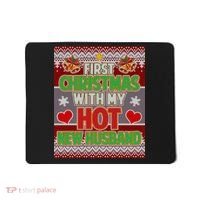 First Christmas With Hot Husband Ugly Sweater Mousepad thumb 0