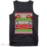 First Christmas With Hot Husband Ugly Sweater Tank Top thumb 0