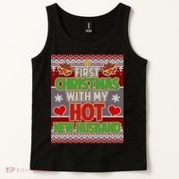 First Christmas With Hot Husband Ugly Sweater Tank Top thumb 2
