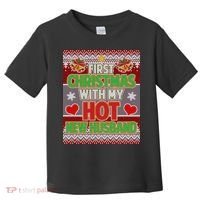 First Christmas With Hot Husband Ugly Sweater Toddler T-Shirt thumb 0