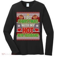 First Christmas With Hot Husband Ugly Sweater Women's Long Sleeve Shirt thumb 0