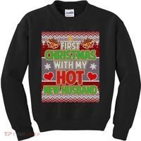 First Christmas With Hot Husband Ugly Sweater Kids Sweatshirt thumb 0
