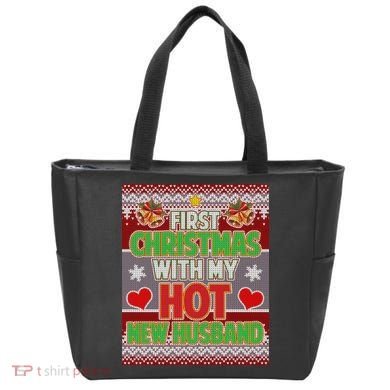 First Christmas With Hot Husband Ugly Sweater Tote Bag