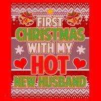 First Christmas With Hot Husband Ugly Sweater Santa Hat thumb 1