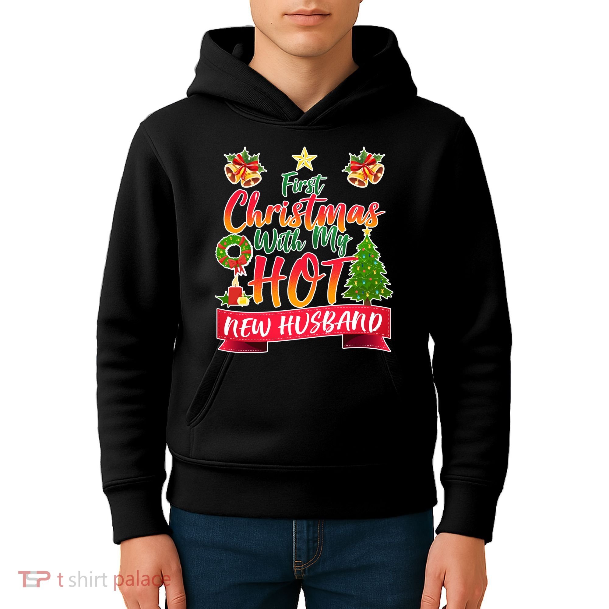First Christmas With Hot New Husband Kids Hoodie