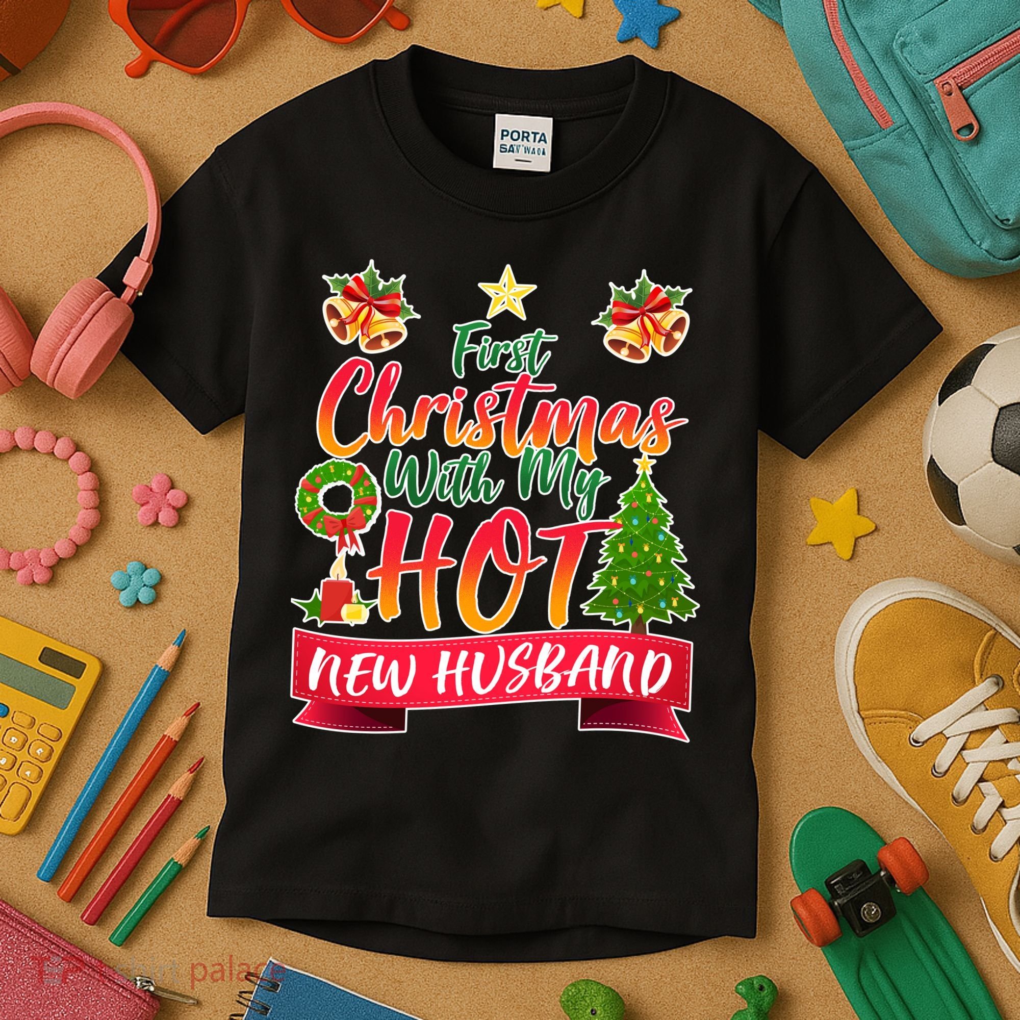 First Christmas With Hot New Husband Kids T-Shirt