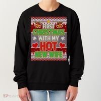 First Christmas With Hot Wife Ugly Sweater Women's Sweatshirt thumb 0