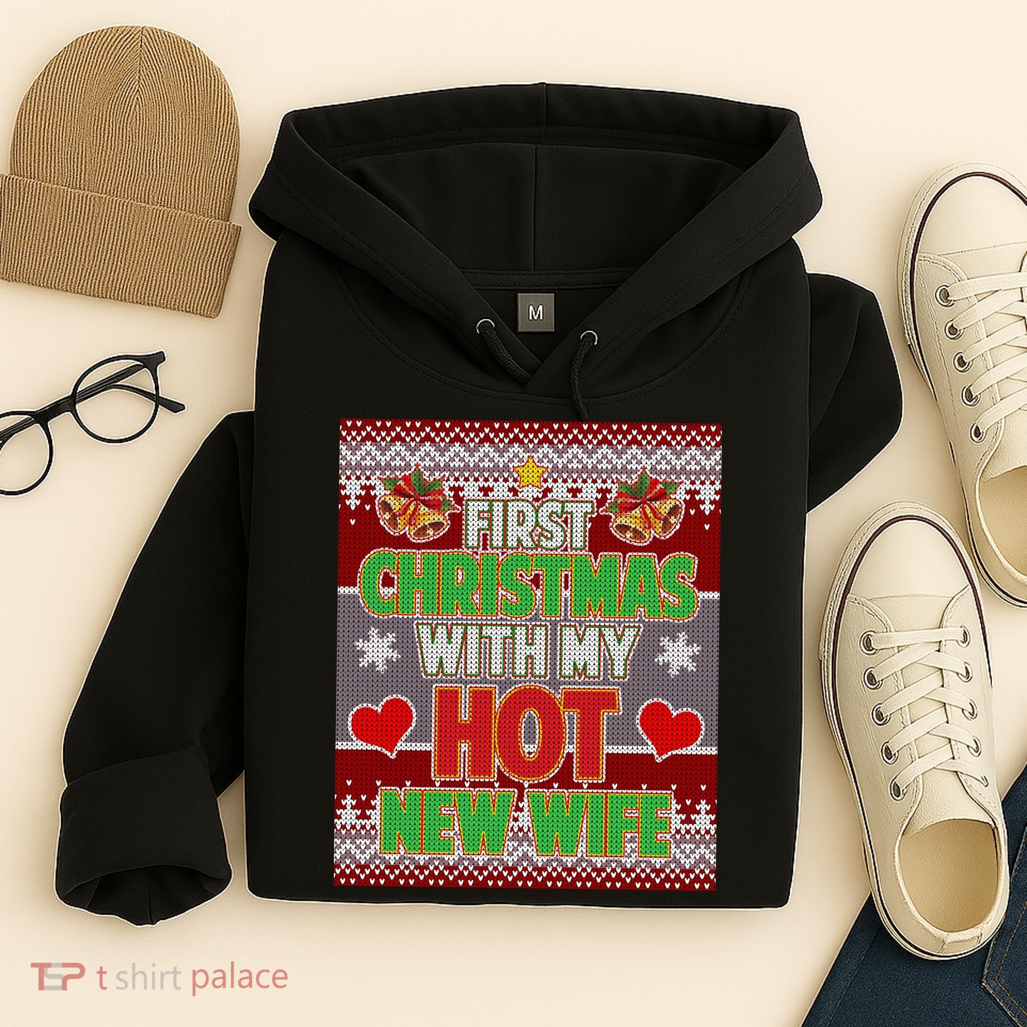 First Christmas With Hot Wife Ugly Sweater Hoodie