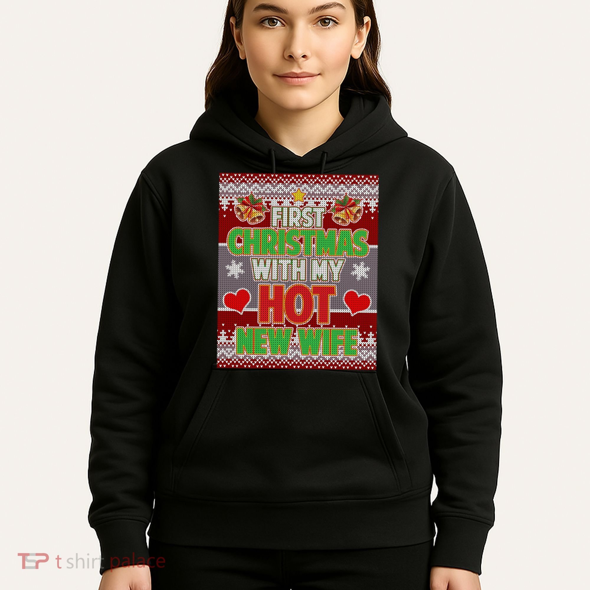 First Christmas With Hot Wife Ugly Sweater Hoodie