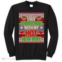 First Christmas With Hot Wife Ugly Sweater Sweatshirt thumb 0