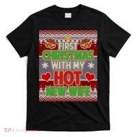 First Christmas With Hot Wife Ugly Sweater T-Shirt thumb 0