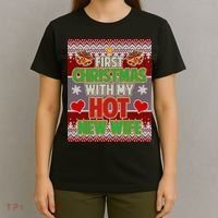 First Christmas With Hot Wife Ugly Sweater T-Shirt thumb 4
