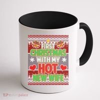 First Christmas With Hot Wife Ugly Sweater Coffee Mug thumb 1