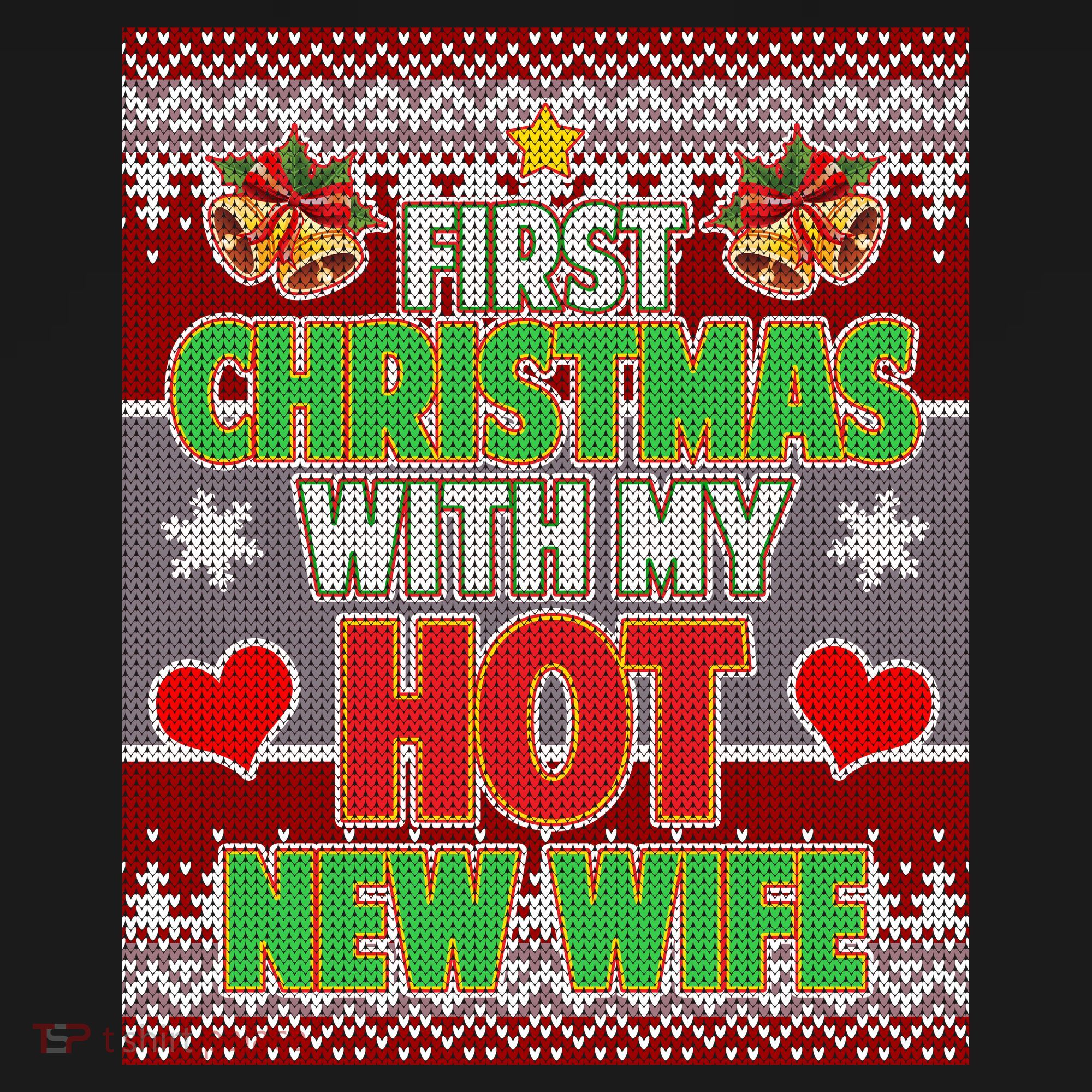 First Christmas With Hot Wife Ugly Sweater Women's Hoodie