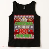First Christmas With Hot Wife Ugly Sweater Tank Top thumb 2
