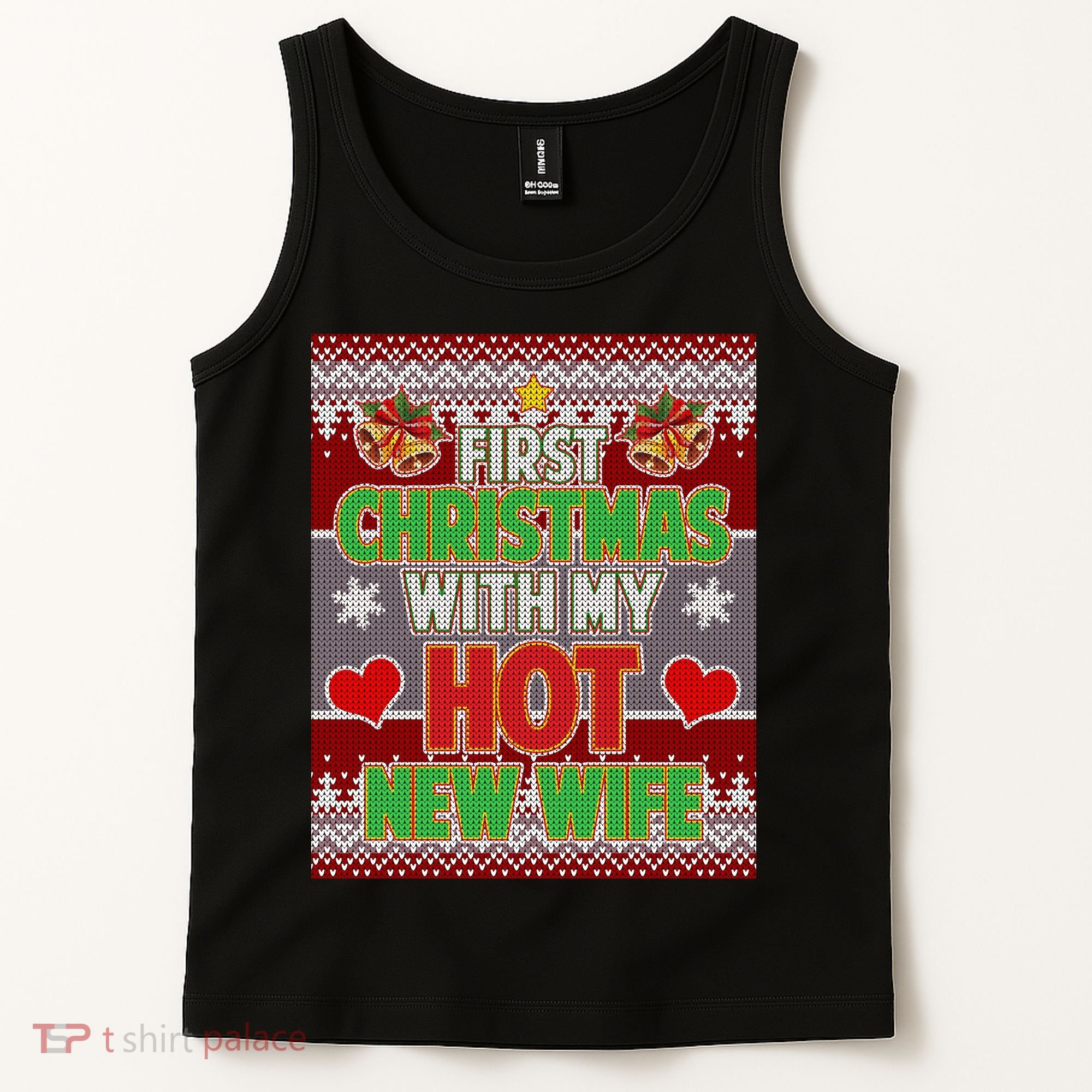 First Christmas With Hot Wife Ugly Sweater Tank Top