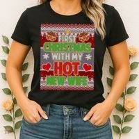 First Christmas With Hot Wife Ugly Sweater Women's T-Shirt thumb 2