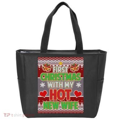 First Christmas With Hot Wife Ugly Sweater Tote Bag